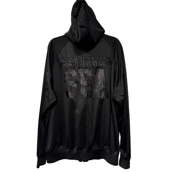 Magestic 2XL Seattle Seahawks FULL ZIP Hoodie Jacket $179 NFL Football Black - Picture 1 of 7